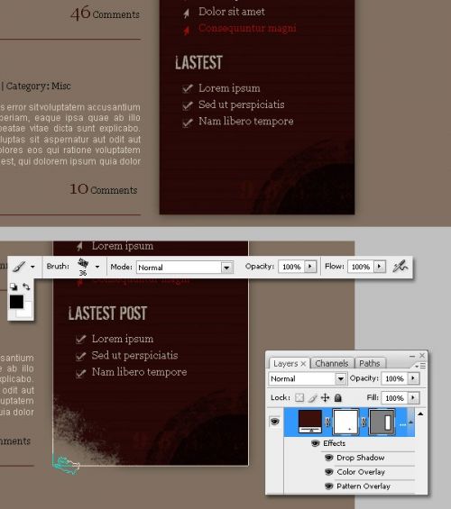 آموزش طراحی وبسایت به سبک گرانج در فتوشاپ